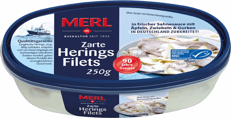 MERL Zarte Heringsfilets in frischer Sahnesauce 250g