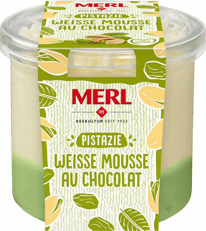 MERL Weisse Mousse au Chocolat Pistazie