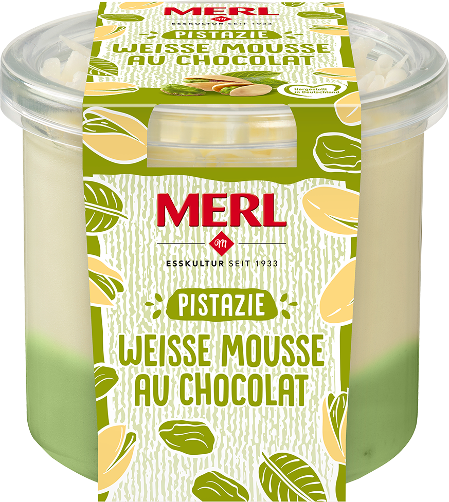 MERL Weisse Mousse au Chocolat Pistazie